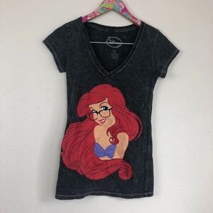 Disney Hipster Ariel v neck tee size S // 0460